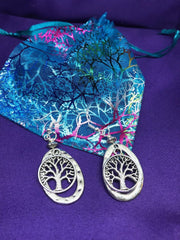 Tree of Life Earrings with Silver - Continent Clothing