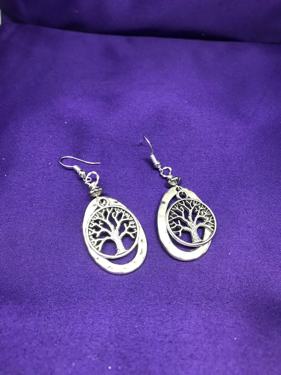 Tree of Life Earrings with Silver - Continent Clothing