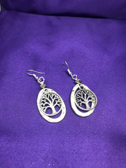 Tree of Life Earrings with Silver - Continent Clothing