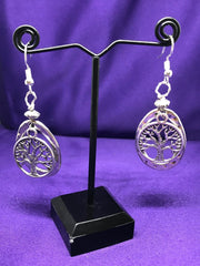 Tree of Life Earrings with Silver - Continent Clothing