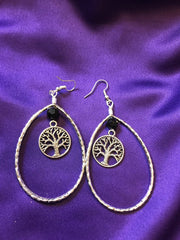 Tree of Life Earrings with Silver - Continent Clothing