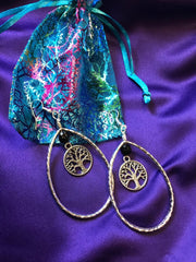 Tree of Life Earrings with Silver - Continent Clothing