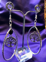 Tree of Life Earrings with Silver - Continent Clothing