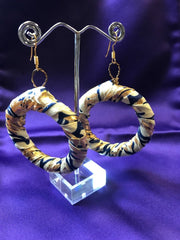 Zero Waste Up Cycled Hooped Earrings in Orange African Print - Continent Clothing