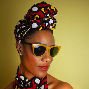 African Clothing / African Headwrap In Electric Red Samakaka