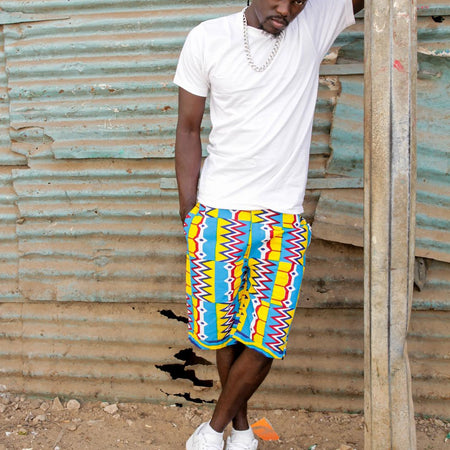 African Patchwork Shorts - Festival Shorts