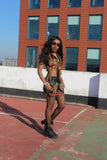 African Bikini in Black Dashiki Print - Festival Clothing - Continent Clothing 