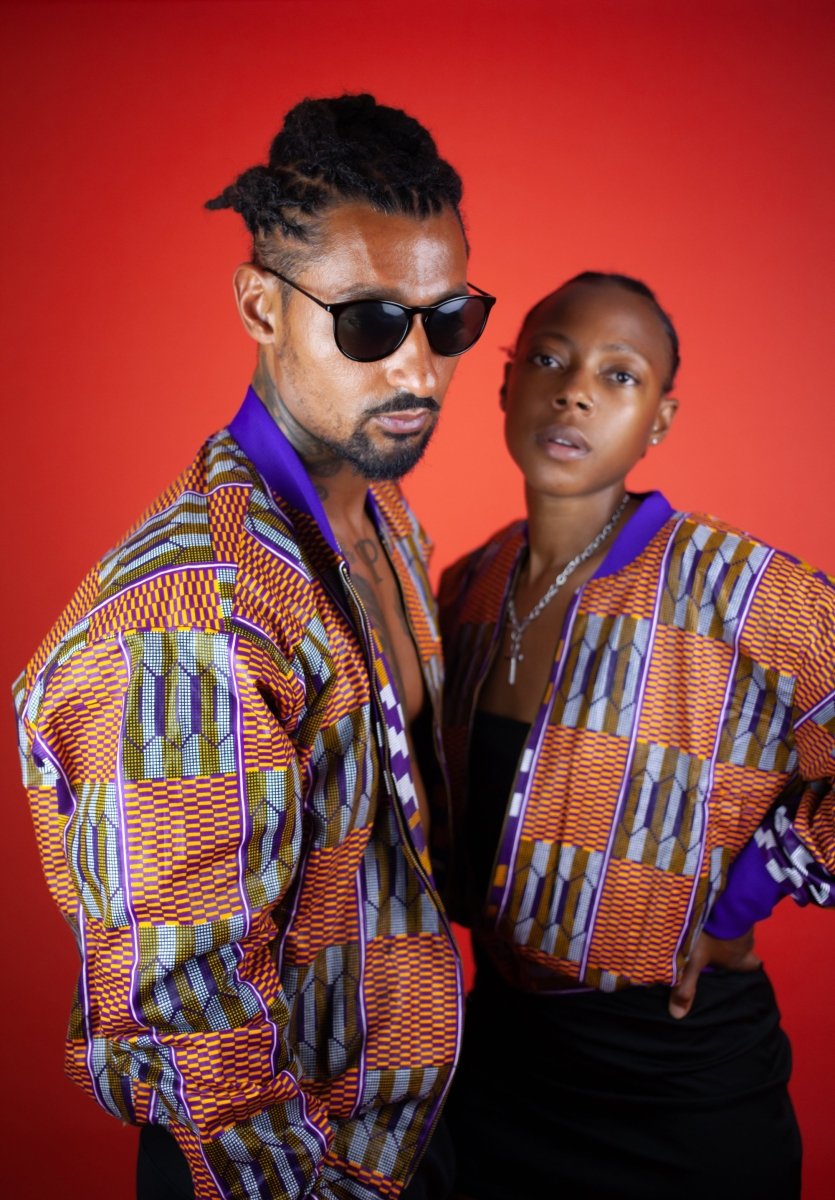 African Bomber Jacket In Beautiful Brown Kente Print - Continent Clothing 