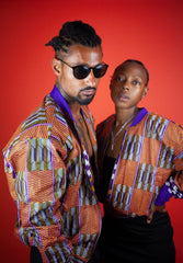 African Bomber Jacket In Beautiful Brown Kente Print - Continent Clothing 