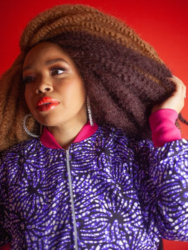 African Bomber Jacket In Chilled Purple