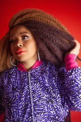 African Bomber Jacket In Chilled Purple - Continent Clothing 