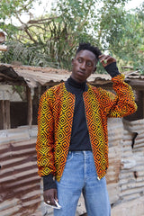 African Bomber Jacket In Electric Orange - The Continent Clothing