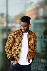African Bomber Jacket In Electric Orange - The Continent Clothing