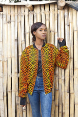 African Bomber Jacket In Electric Orange - The Continent Clothing