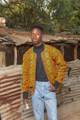 African Bomber Jacket In Electric Orange - The Continent Clothing