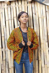 African Bomber Jacket In Electric Orange - The Continent Clothing