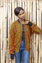 African Bomber Jacket In Electric Orange - The Continent Clothing