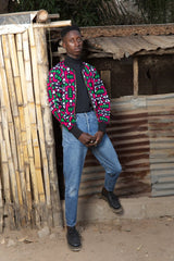 African Bomber Jacket In Electric Pink - The Continent Clothing