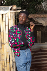 African Bomber Jacket In Electric Pink - The Continent Clothing