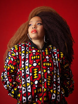 African Bomber Jacket In Electric Red