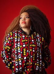 African Bomber Jacket In Electric Red - Continent Clothing 