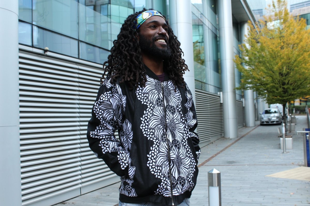 African Bomber Jacket In Jet Black - Continent Clothing 