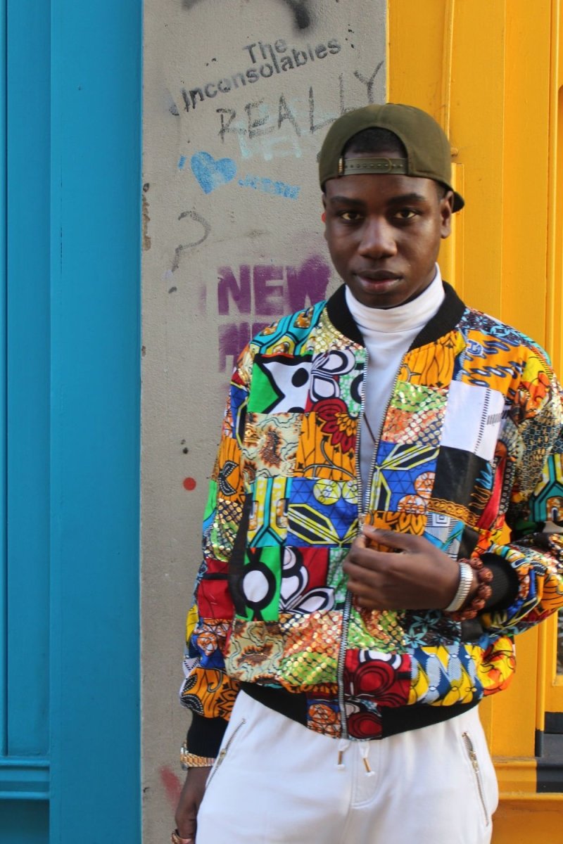 African Bomber jacket in Patchwork - Festival Clothing - Tribal