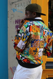 African Bomber jacket in Patchwork - Festival Clothing - Continent Clothing 