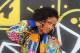 African Bomber Jacket in Patchwork- Festival Clothing - Continent Clothing 