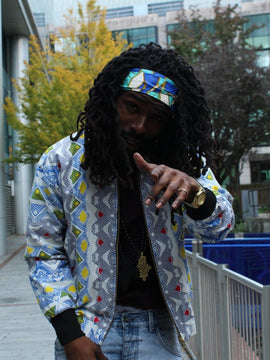 African Bomber Jacket In Scribble Print