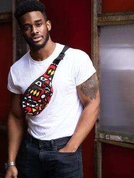 African Bum Bag In Electric Red