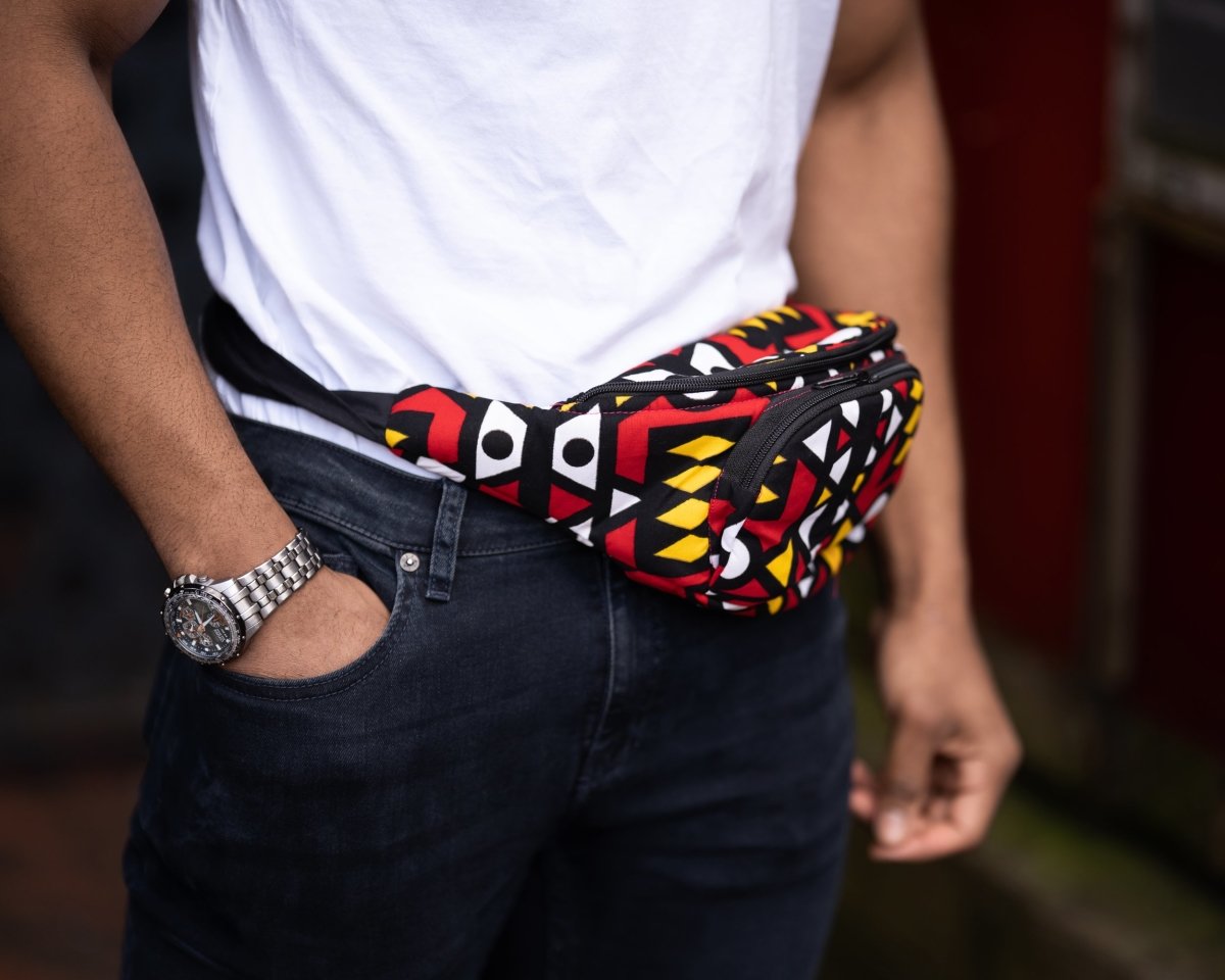 African Bum Bag In Electric Red - The Continent Clothing