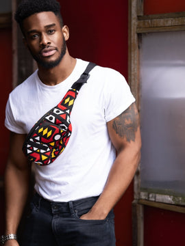 African Bum Bag In Electric Red