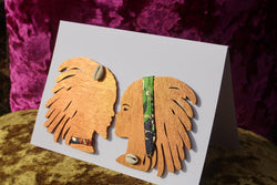 Carte de carte africaine en bois recyclé et papier écologique
