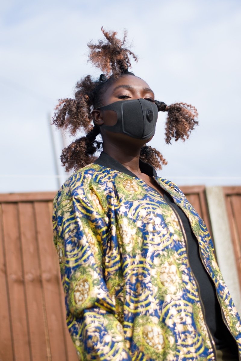 African Coat in Gold Blue Ankara Print - African Trench Coat - Festival Clothing - Continent Clothing 