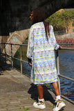 African Coat in White Ankara Print - Festival Clothing - Continent Clothing 