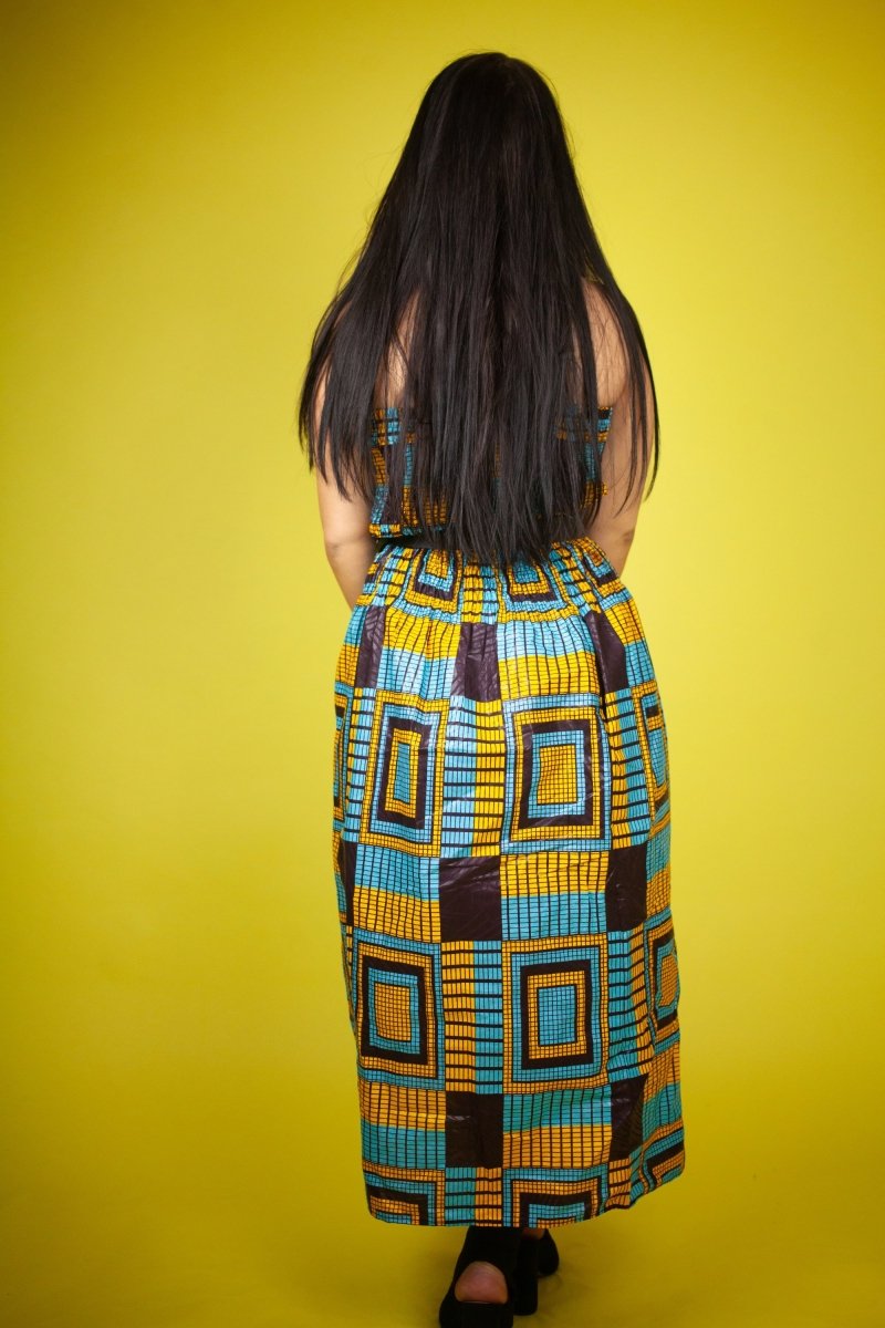 African Dress in Amazing Blue Kente - The Continent Clothing