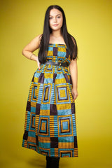 African Dress in Amazing Blue Kente - The Continent Clothing