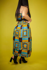 African Dress in Amazing Blue Kente - The Continent Clothing