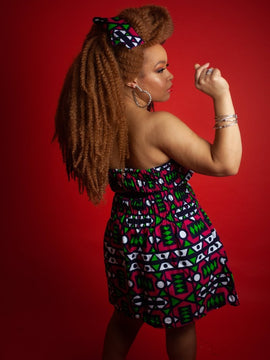 African Dress in Amazing Pink Samakaka