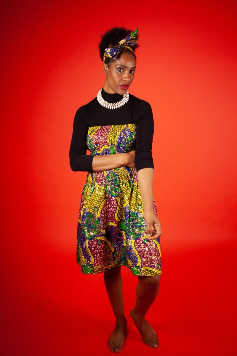 African Dress in Beautiful Gold Print - Continent Clothing 