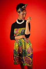 African Dress in Beautiful Gold Print - Continent Clothing 