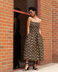 African Dress in Earthy Mud Cloth - The Continent Clothing