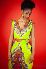 African Dress In Green Dashiki - Continent Clothing 