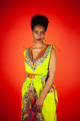 African Dress In Green Dashiki - Continent Clothing 