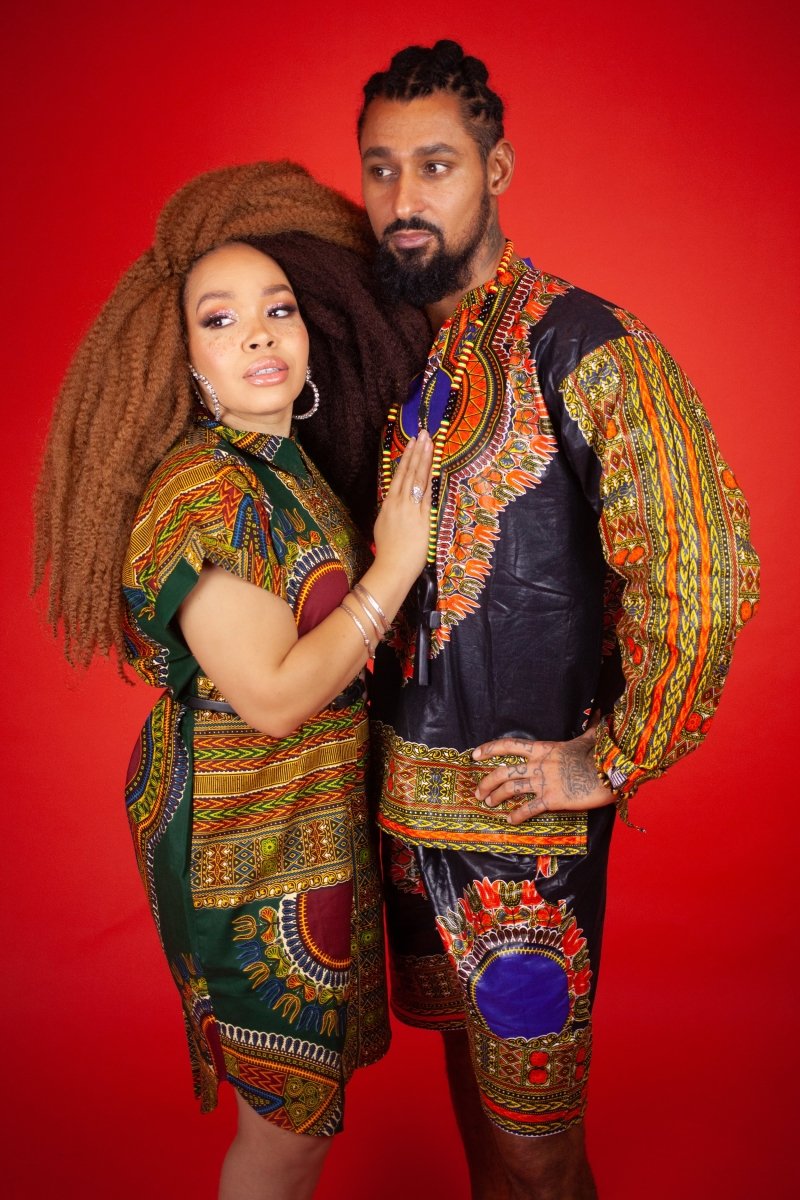 African Dress In Green Dashiki - Continent Clothing 