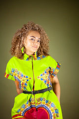 African Dress In Lime Green Dashiki - Continent Clothing 