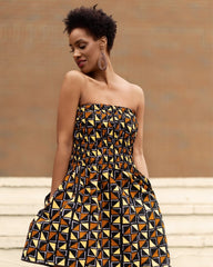 African Dress In Mud Cloth - The Continent Clothing