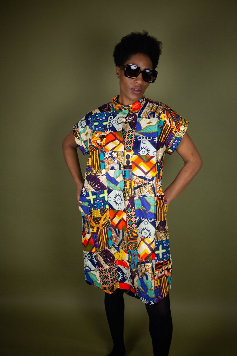 African Dress In Patchwork - Continent Clothing 
