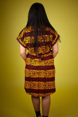 African Dress In Read & Yellow - The Continent Clothing